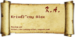 Krivácsy Alex névjegykártya