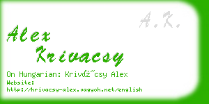 alex krivacsy business card